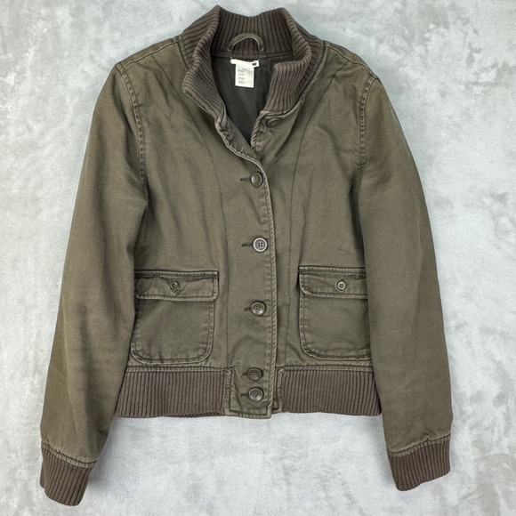 Levi's Jackets & Blazers - Levis Jacket Womens S Green Cropped Utility Bomber Y2K Military Cotton Coat